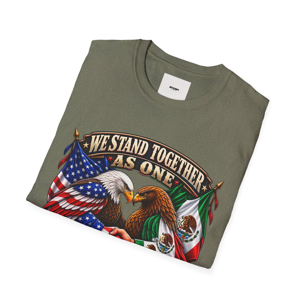 We Stand Together As One Eagle T-Shirt — USA & Mexico Unity Patriotic Tee