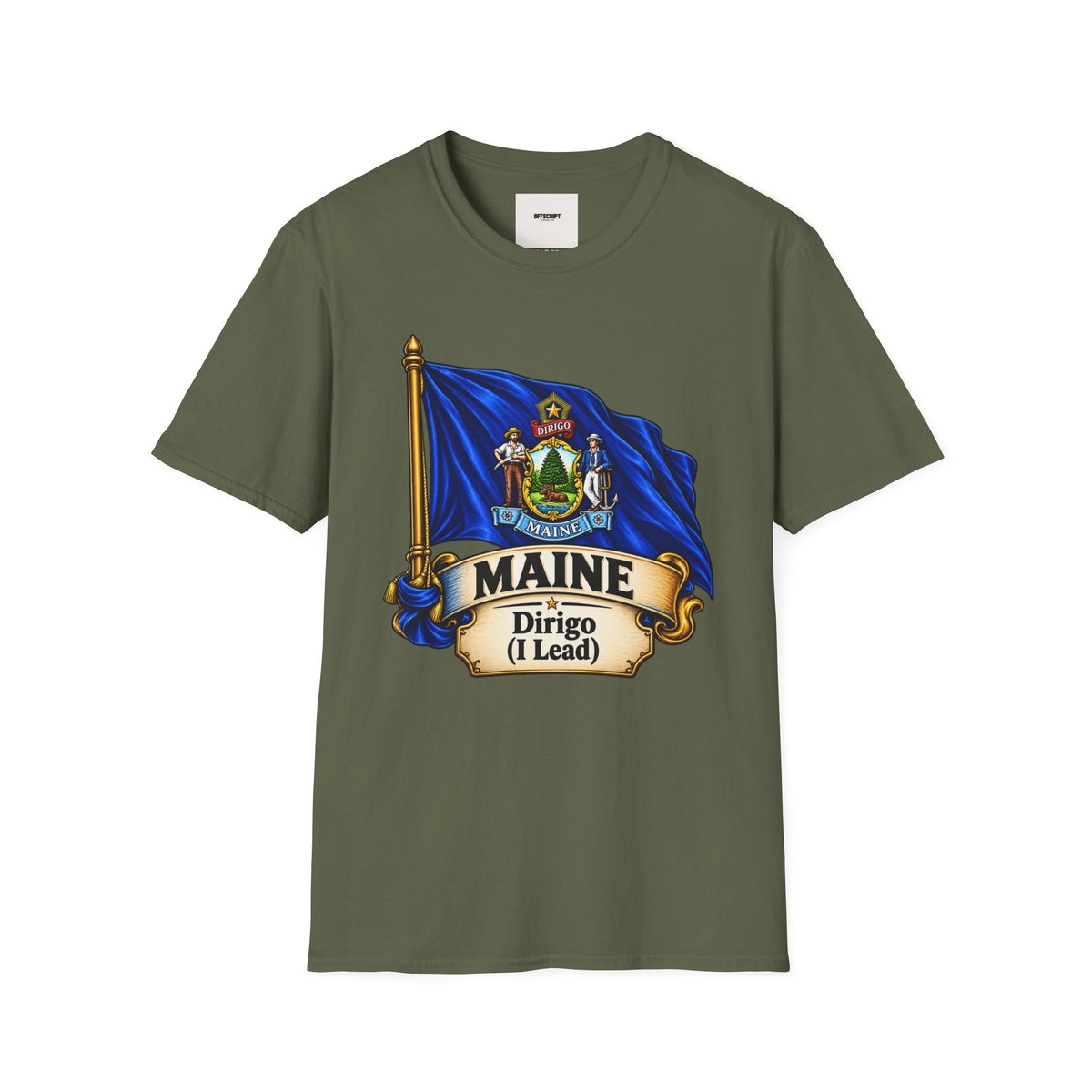 Maine State Flag T-Shirt — 'Dirigo (I Lead)' Vintage Flag Tee