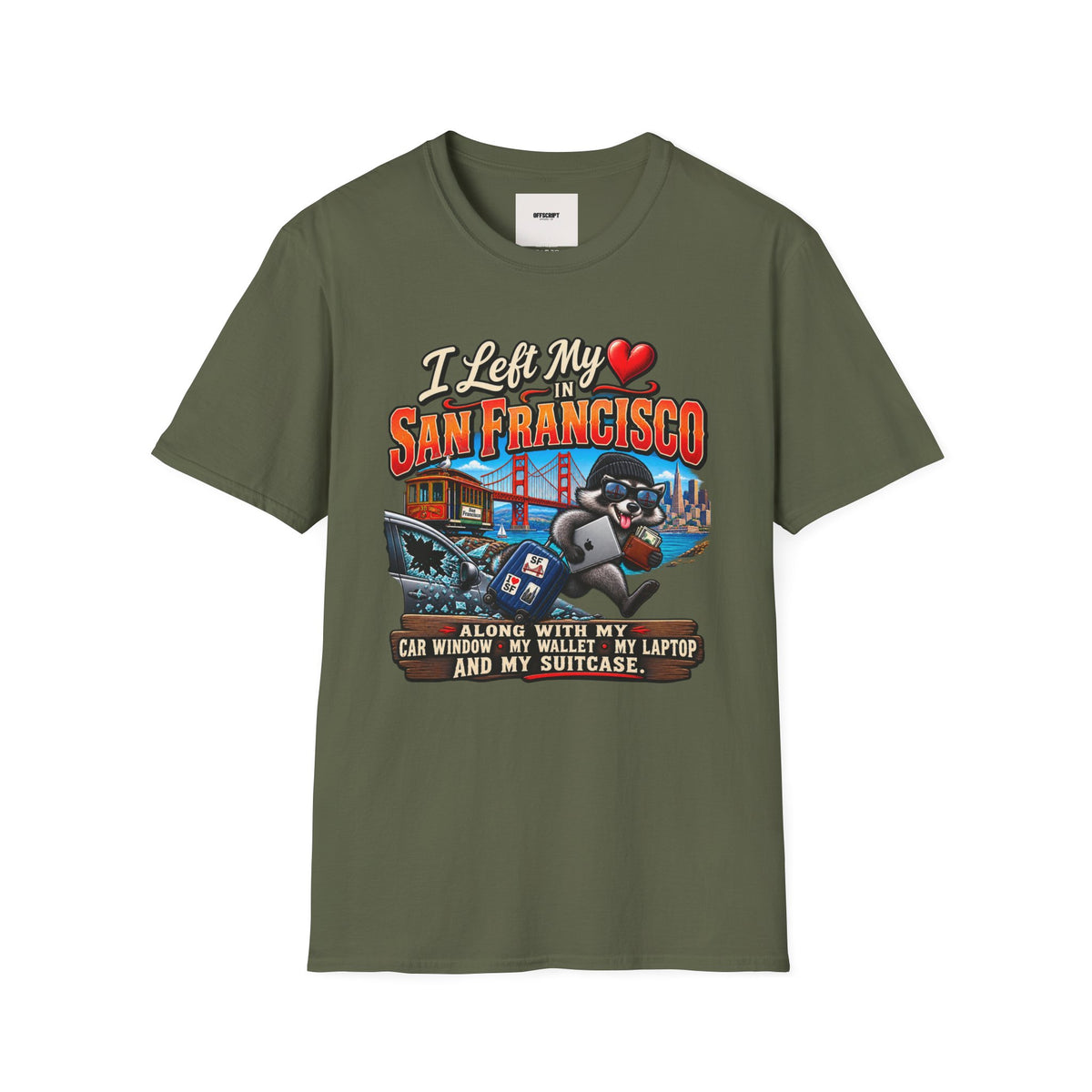 “I Left My Heart in San Francisco” T-Shirt — Vintage Golden Gate Cityscape Tee