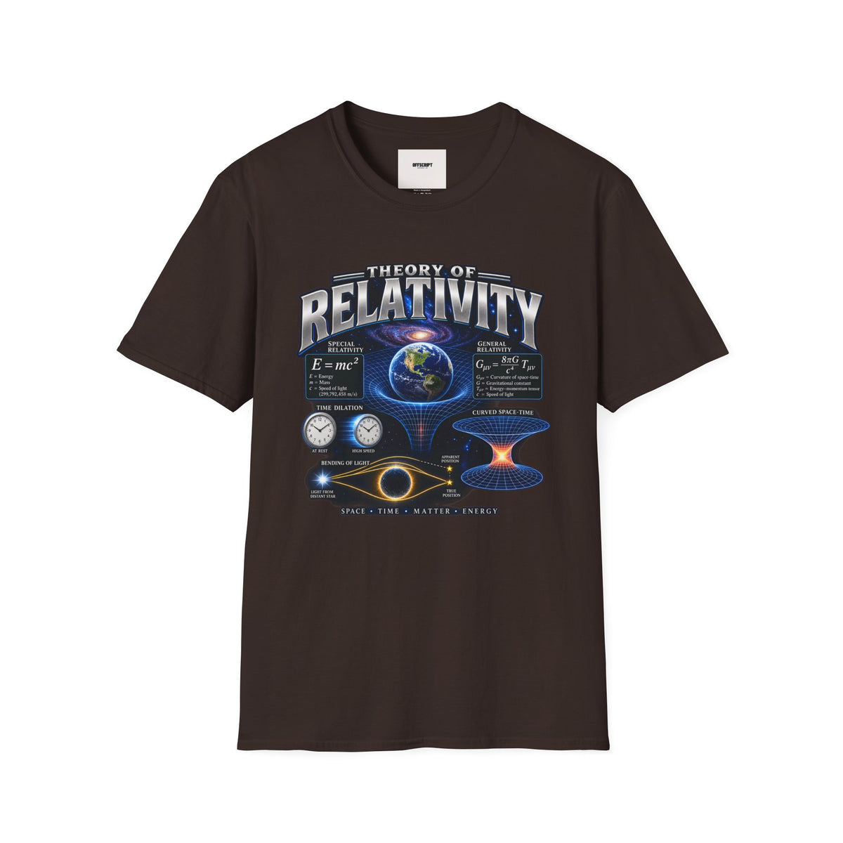 Theory of Relativity T-Shirt — Science Graphic Tee with Earth & Equations