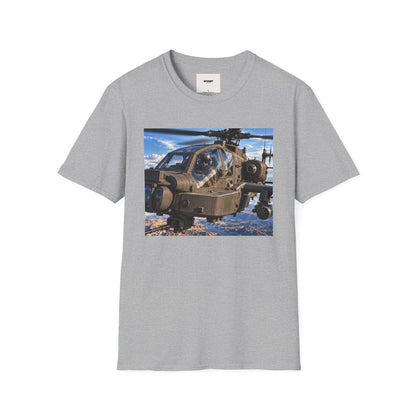 Attack Helicopter Photo T-Shirt — Military Aviator Crew Tee