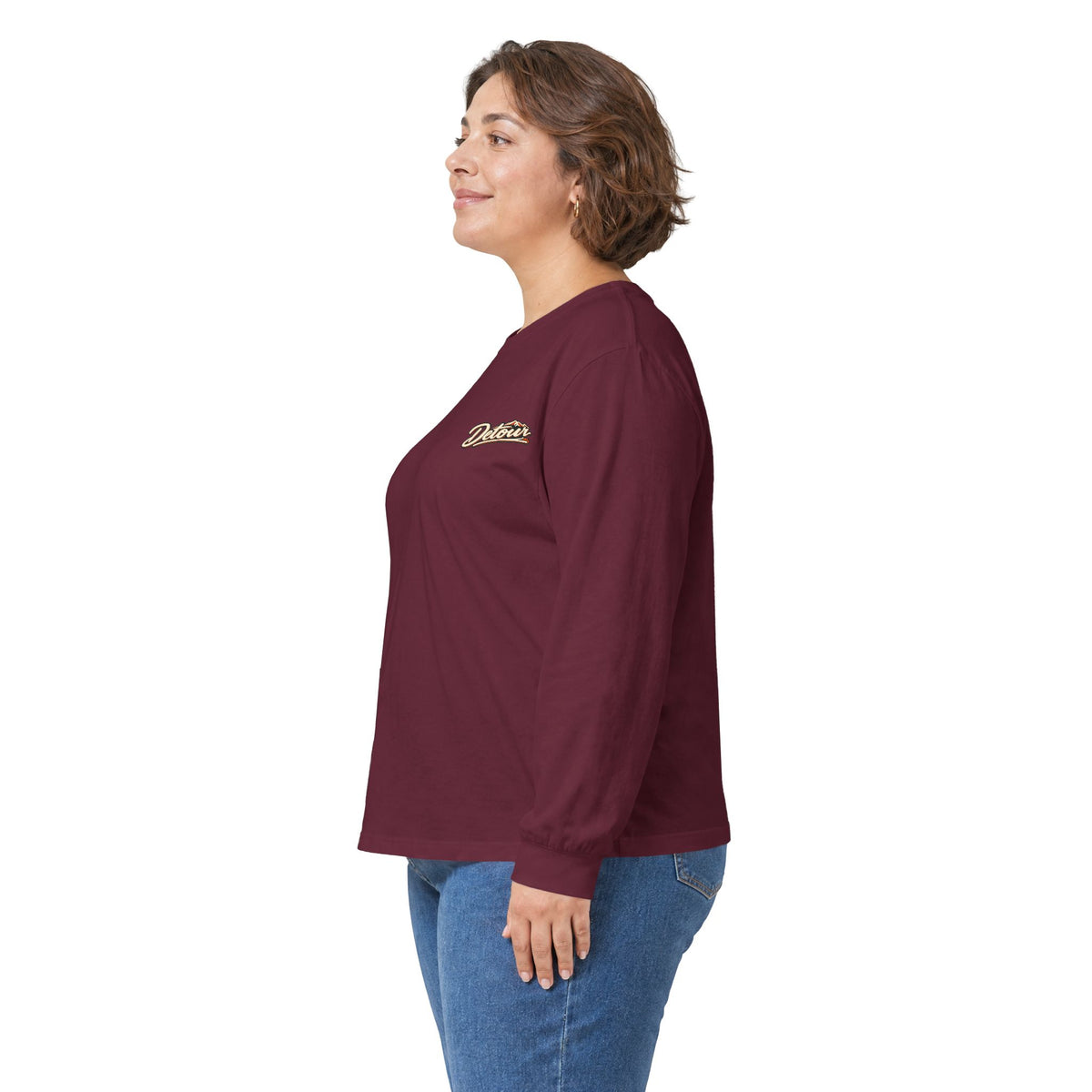 Detour Classic Car Long Sleeve Tee – 'Take The Long Way' Vintage Hot Rod Shirt