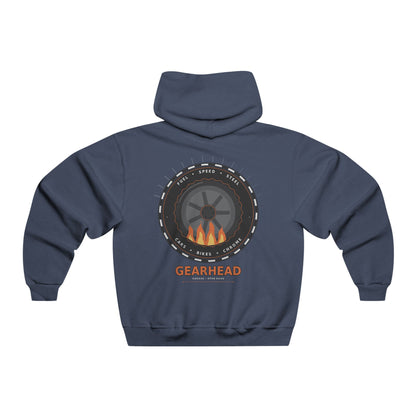 Mechanic Gearhead Hoodie — Vintage Wrench & Tire Flame Auto Repair Sweatshirt