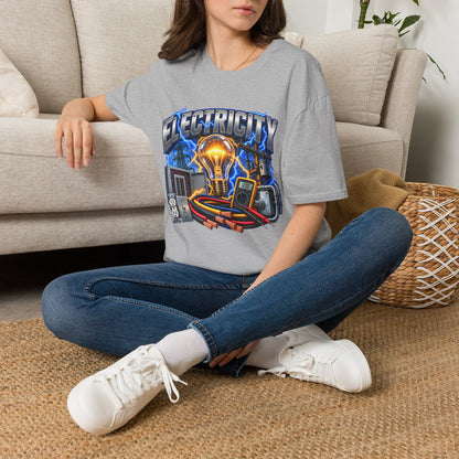 Electricity Graphic T-Shirt — Vintage Lightbulb Power Design