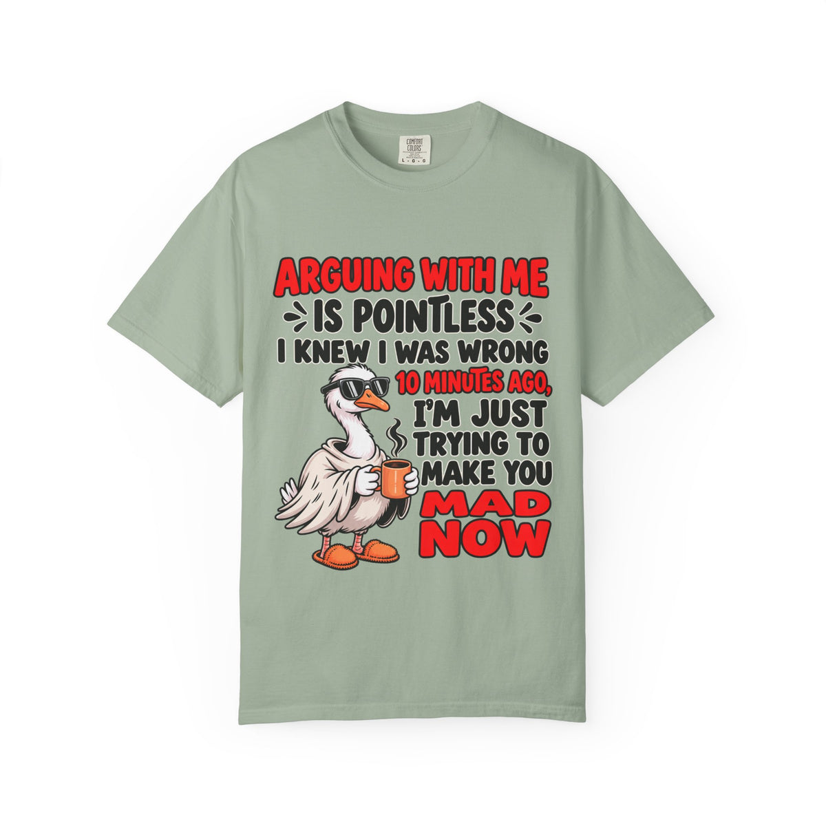 Funny Duck T‑Shirt — "Arguing With Me Is Pointless" Sarcastic Graphic Tee