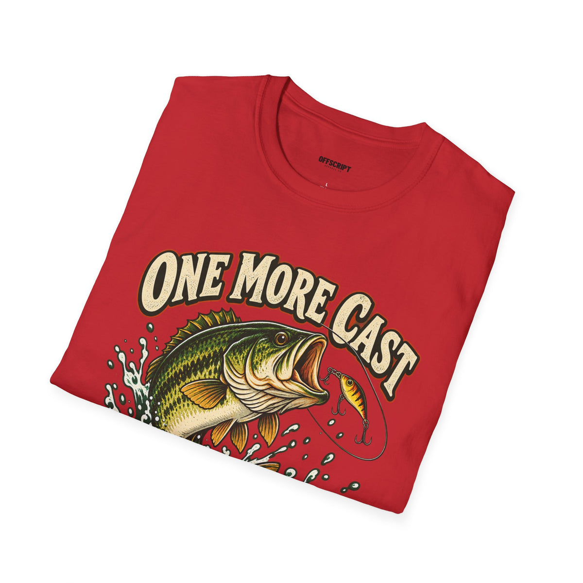 Fishing T-Shirt — "One More Cast" Bass Graphic Tee