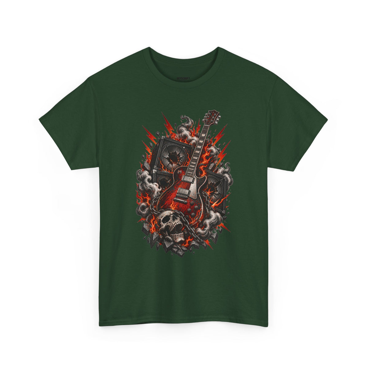 Electric Skull Guitar T‑Shirt — Rock & Metal Graphic Tee for Musicians and Fans