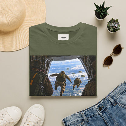 Parachute Jump Soldiers T-Shirt — Military Airborne Jump Photo Tee