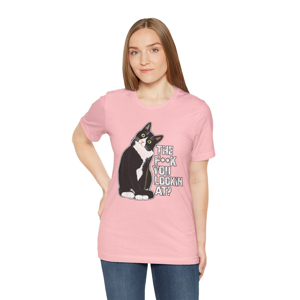 Tuxedo Cat Tee — "The F*ck You Lookin' At?" Graphic Shirt
