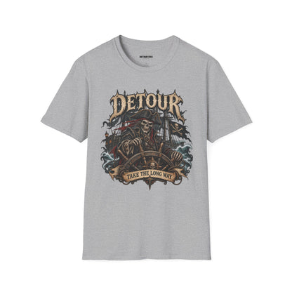 Detour Skull T-Shirt — "Take the Long Way" Vintage Biker Graphic Tee
