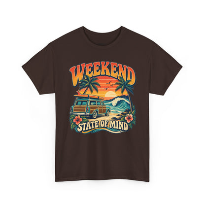 Weekend State of Mind Tee – Retro Surf Van Sunset T-Shirt