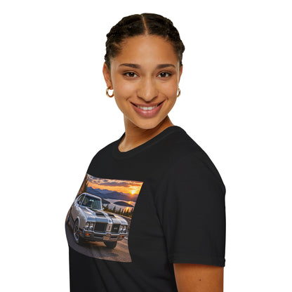 Classic Muscle Car T-Shirt – Vintage Oldsmobile Sunset Graphic Tee
