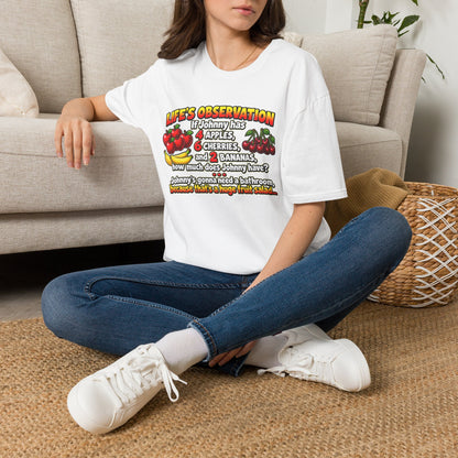 Life’s Observation Fruit Puzzle T-Shirt — Funny Johnny Math Joke Tee