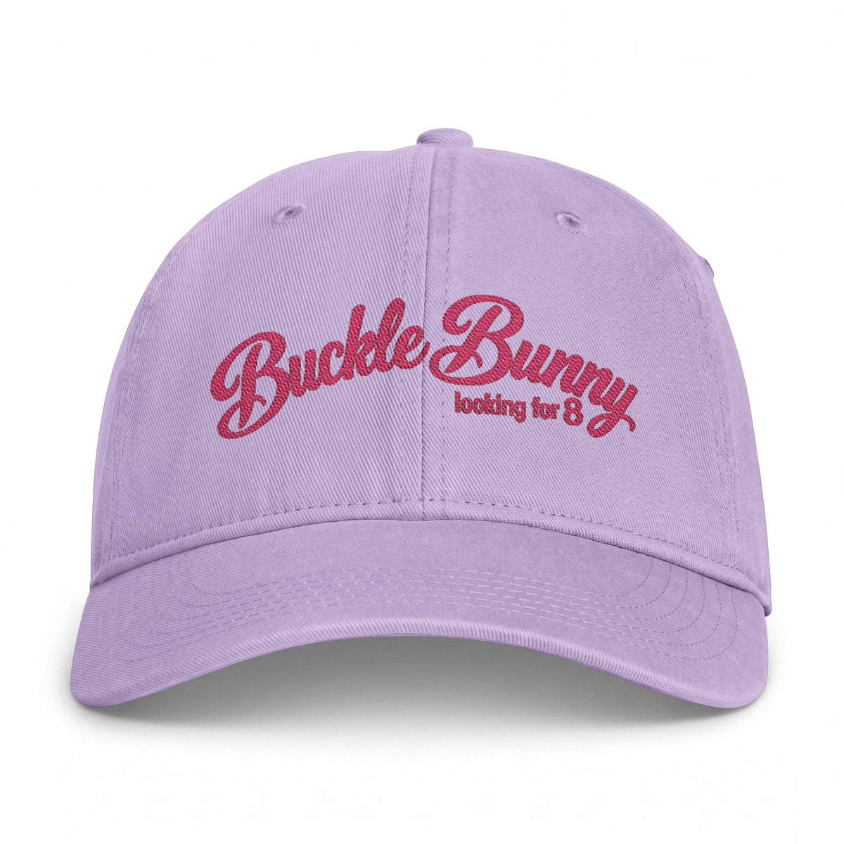 Coastal Washed Cap — Pink Script "Buckle Bunny" Embroidered Baseball Hat