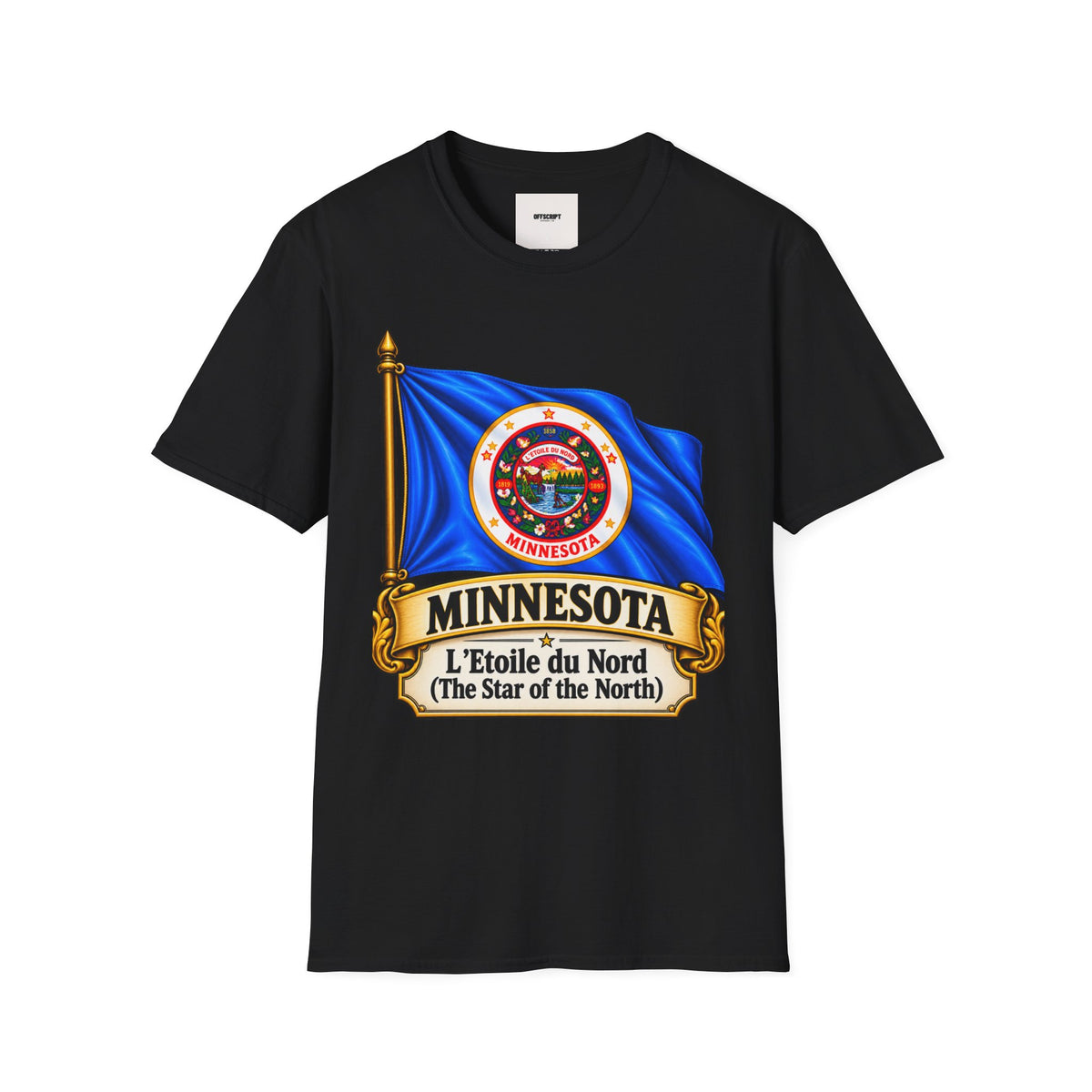 Minnesota Flag T-Shirt - 'Minnesota: L'Étoile du Nord / The Star of the North' Graphic Tee