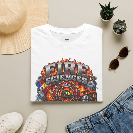 Fire Sciences T-Shirt — Firefighter Department Badge Graphic Tee