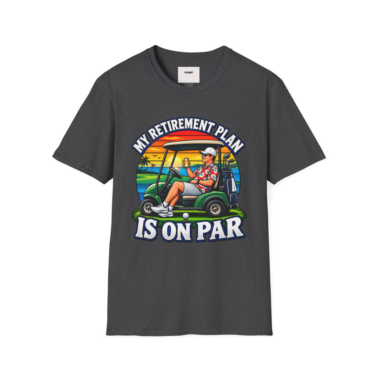 Retirement Golf T-Shirt — “My Retirement Plan Is On Par” Vintage Golf Cart Design