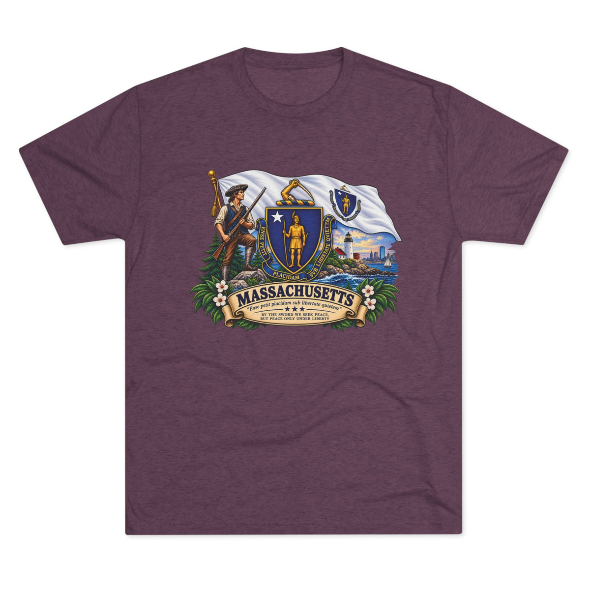 Massachusetts State Flag T‑Shirt — Vintage Coat of Arms Tee