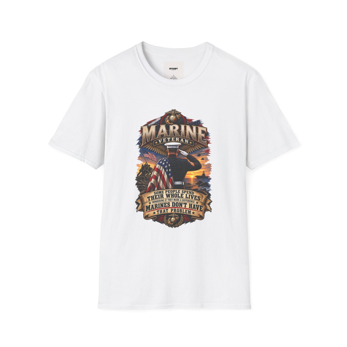 Marine Veteran T-Shirt — Proud USMC Eagle & Flag Tribute Tee