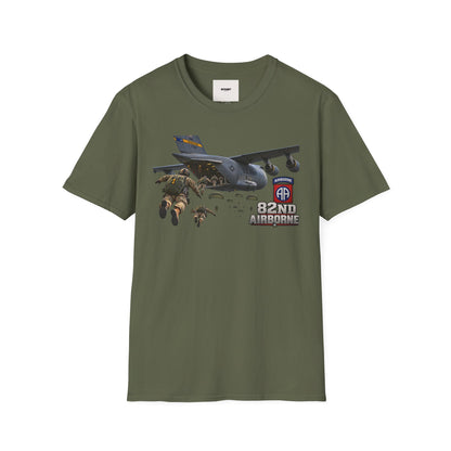 82nd Airborne Paratrooper T-Shirt — Military Jump C-17 Skydiving Design