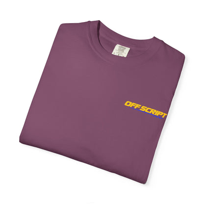 T-Shirt — Off Script Vinyl Graphic Tee: "Make Your Own Plans" Retro Racing Design