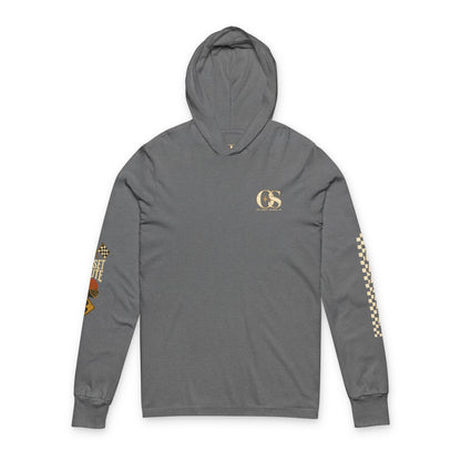 Long Sleeve Hoodie — 'Off Script' Desert Sunset Road Graphic
