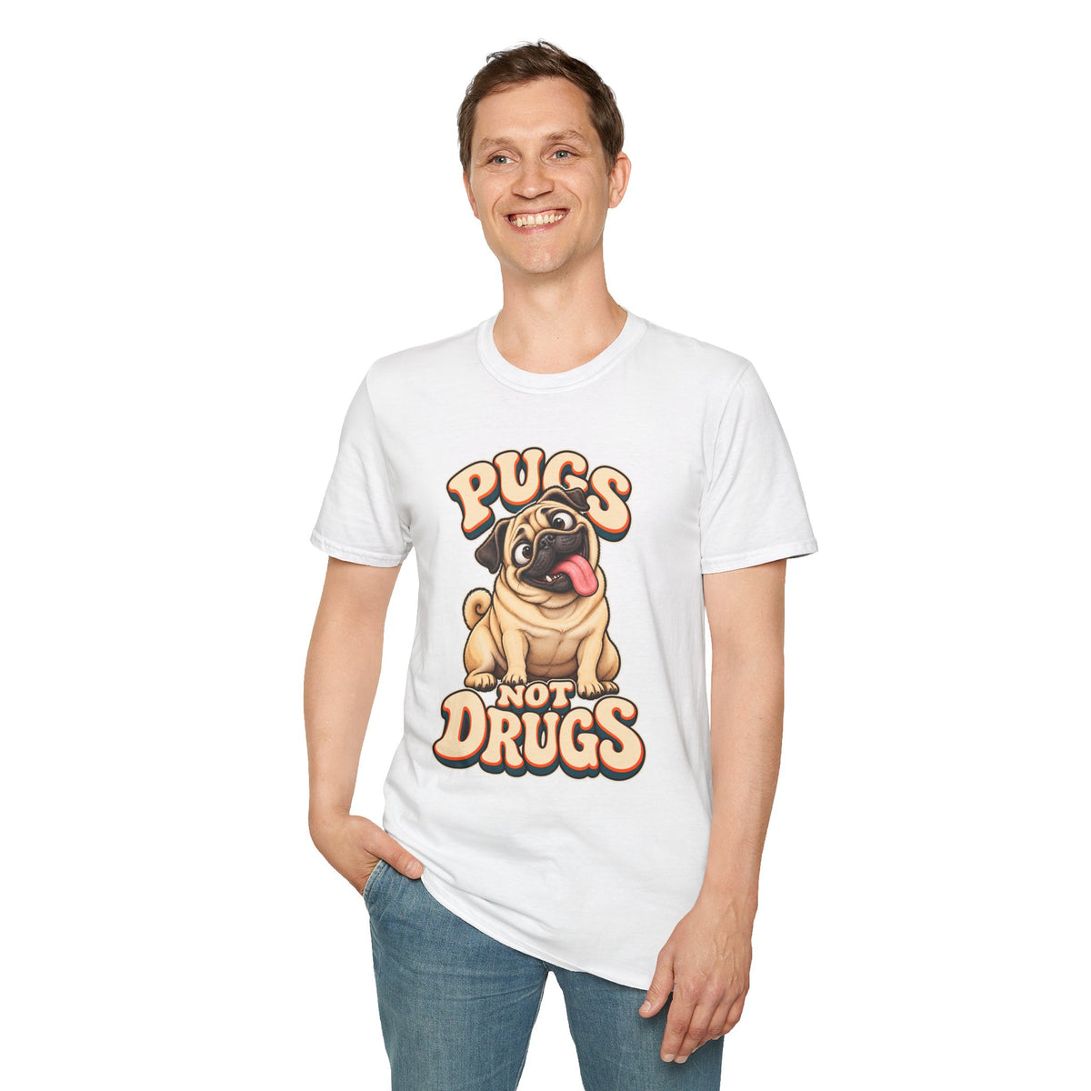 Pugs Not Drugs Funny Pug T-Shirt