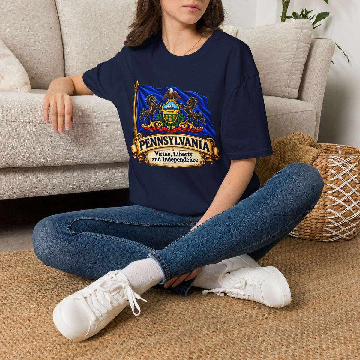 Pennsylvania Flag T‑Shirt — Vintage State Crest Tee