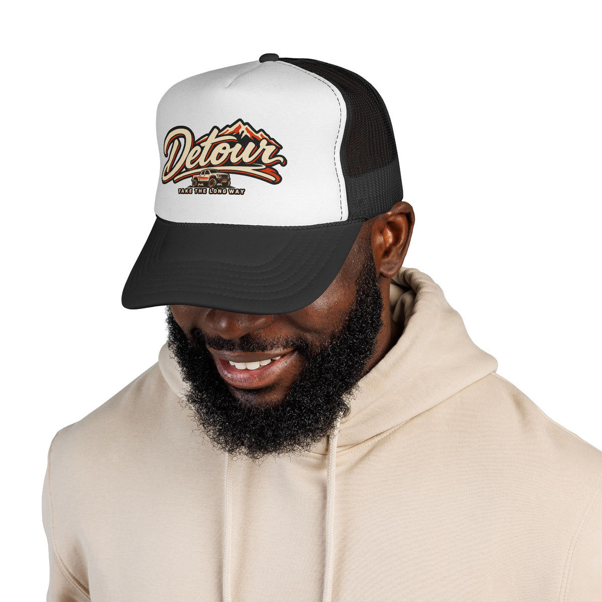 Detour Trucker Hat — Vintage Road Trip Mesh Cap