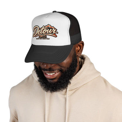 Detour Trucker Hat — Vintage Road Trip Mesh Cap