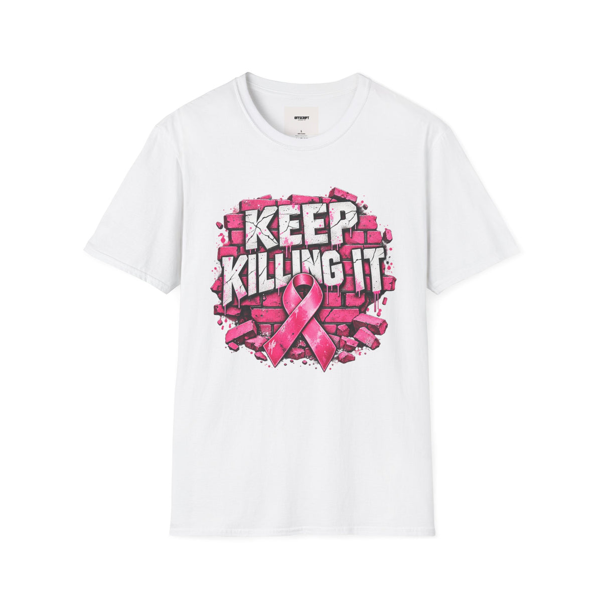 Keep Killing It pink ribbon T-Shirt | Breast Cancer Awareness, Motivational Graphic