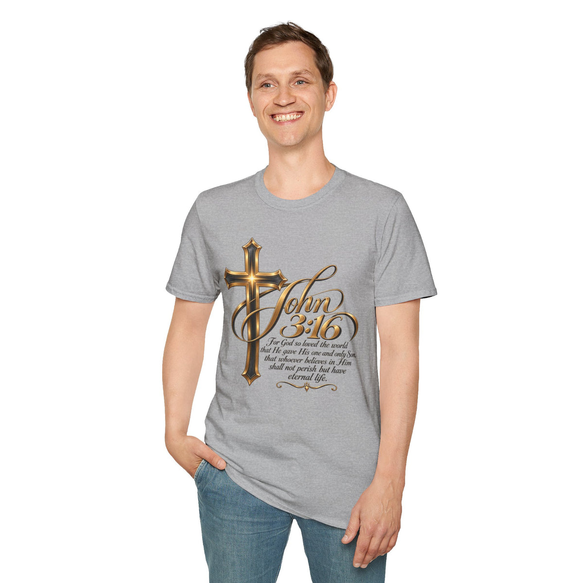 John 3:16 Cross T-Shirt — Inspirational Christian Scripture Tee