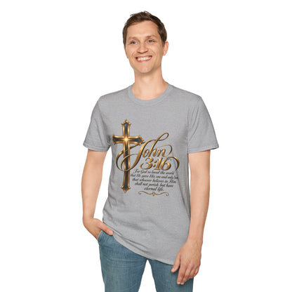 John 3:16 Cross T-Shirt — Inspirational Christian Scripture Tee