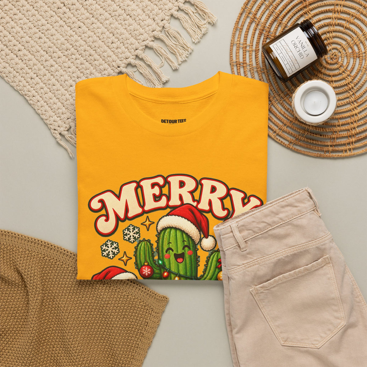 Merry Cactus Christmas Tee — Festive Holiday Cactus Shirt