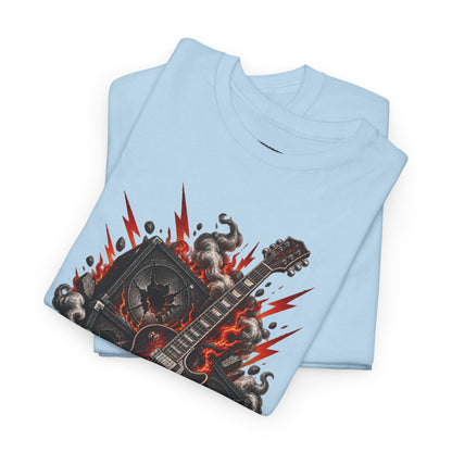 Electric Skull Guitar T‑Shirt — Rock & Metal Graphic Tee for Musicians and Fans