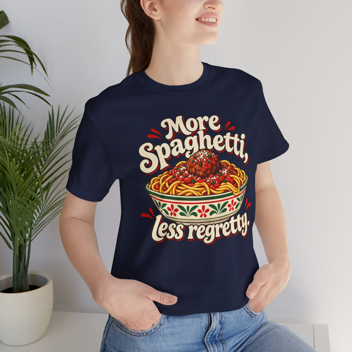 More Spaghetti Less Regretti Foodie Graphic Tee