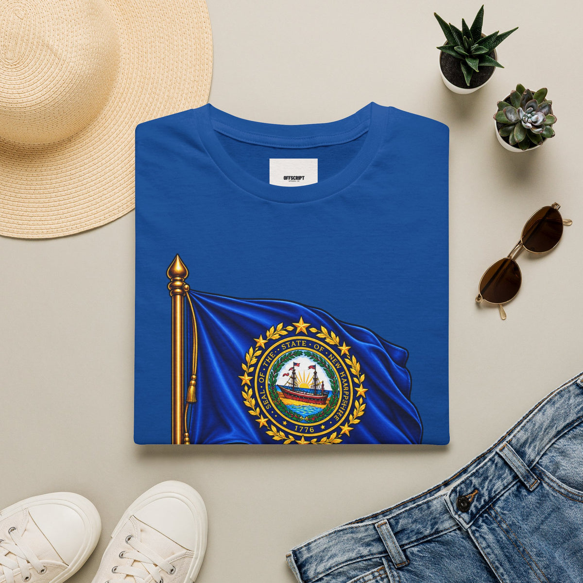 New Hampshire Flag T-Shirt — "Live Free or Die" State Pride Tee