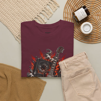 Electric Skull Guitar T‑Shirt — Rock & Metal Graphic Tee for Musicians and Fans