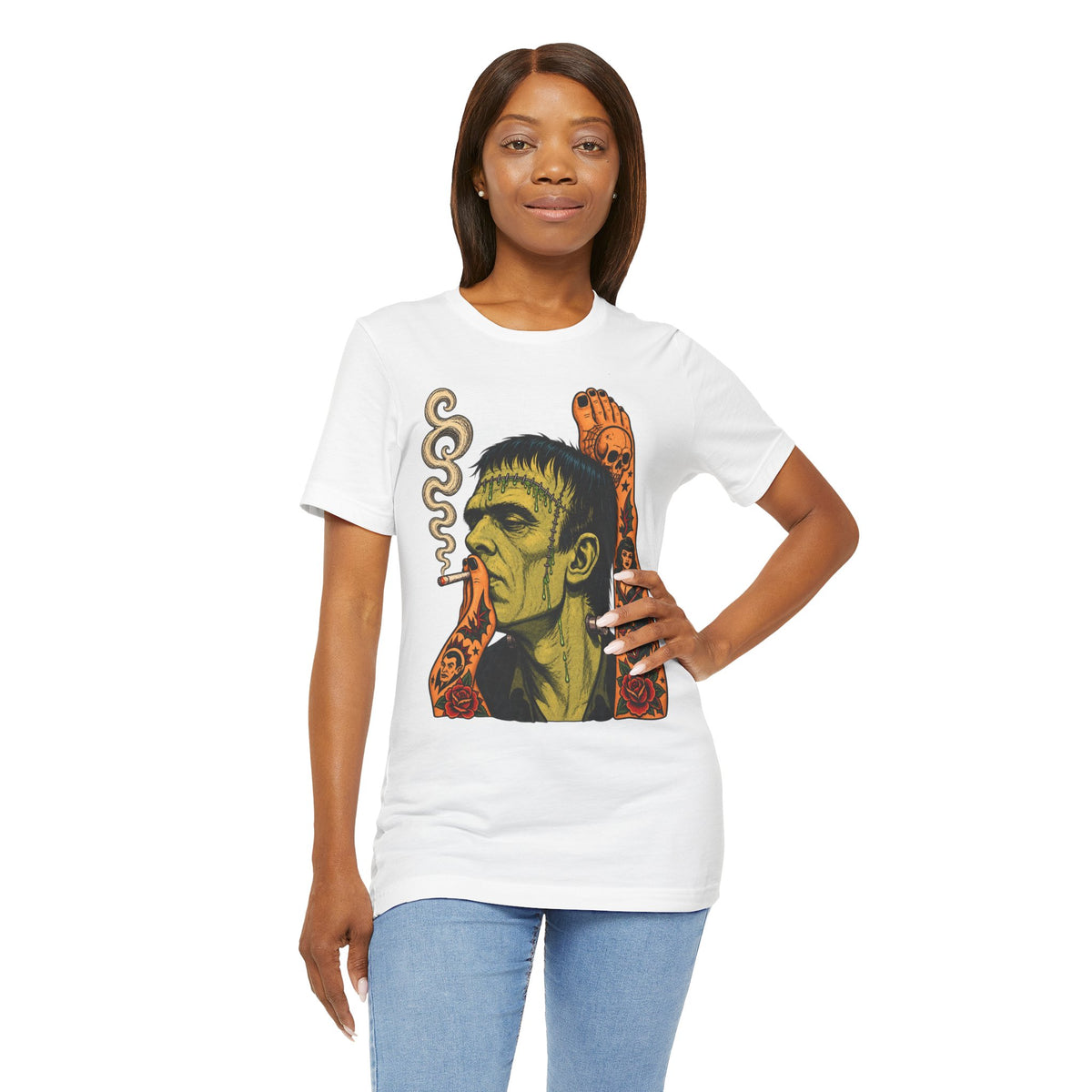 Vintage Frankenstein Smoking Monster T-Shirt