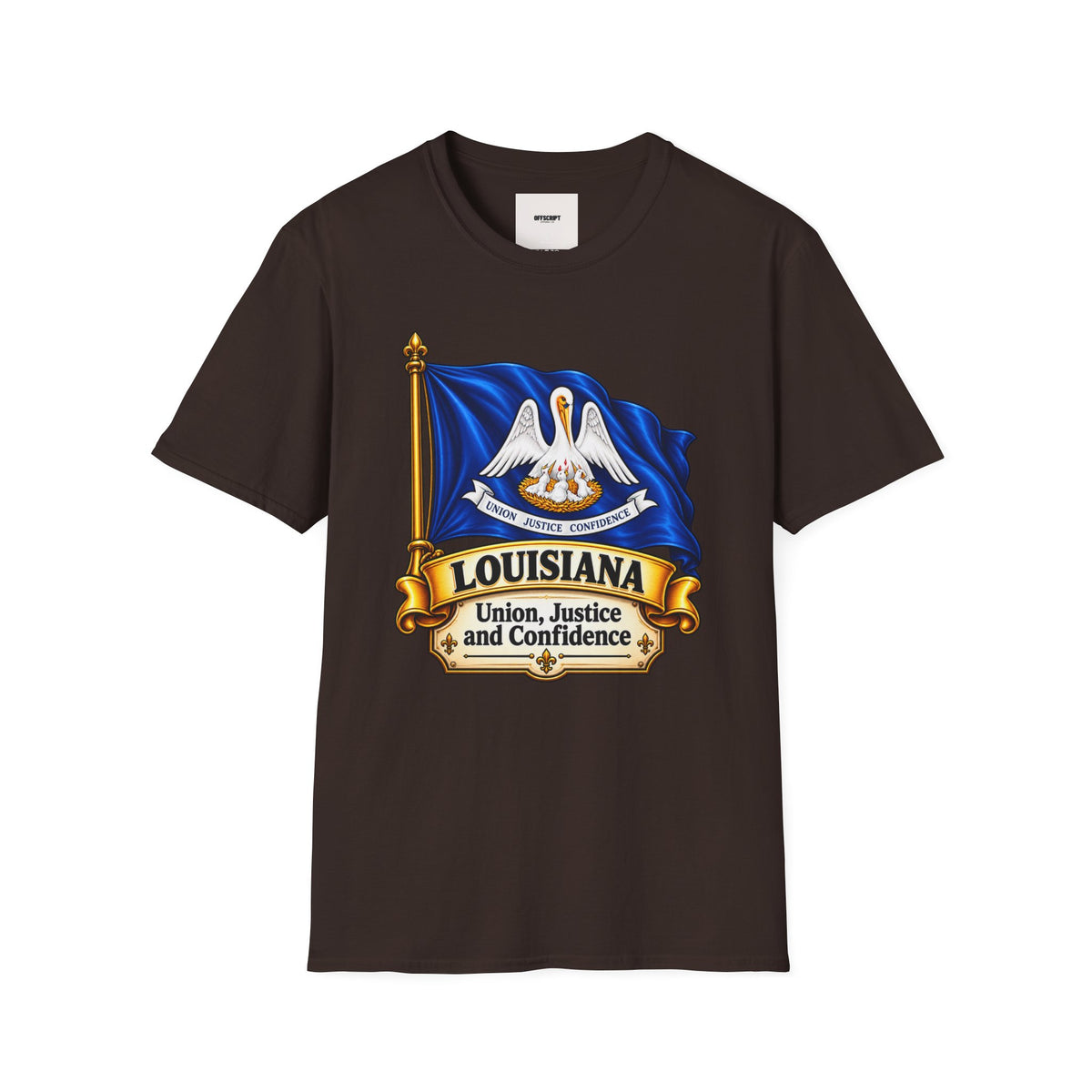 Louisiana State Flag T-Shirt — Pelican Emblem "Union, Justice & Confidence" Tee