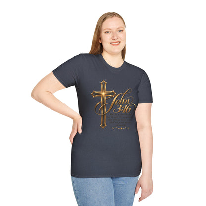 John 3:16 Cross T-Shirt — Inspirational Christian Scripture Tee