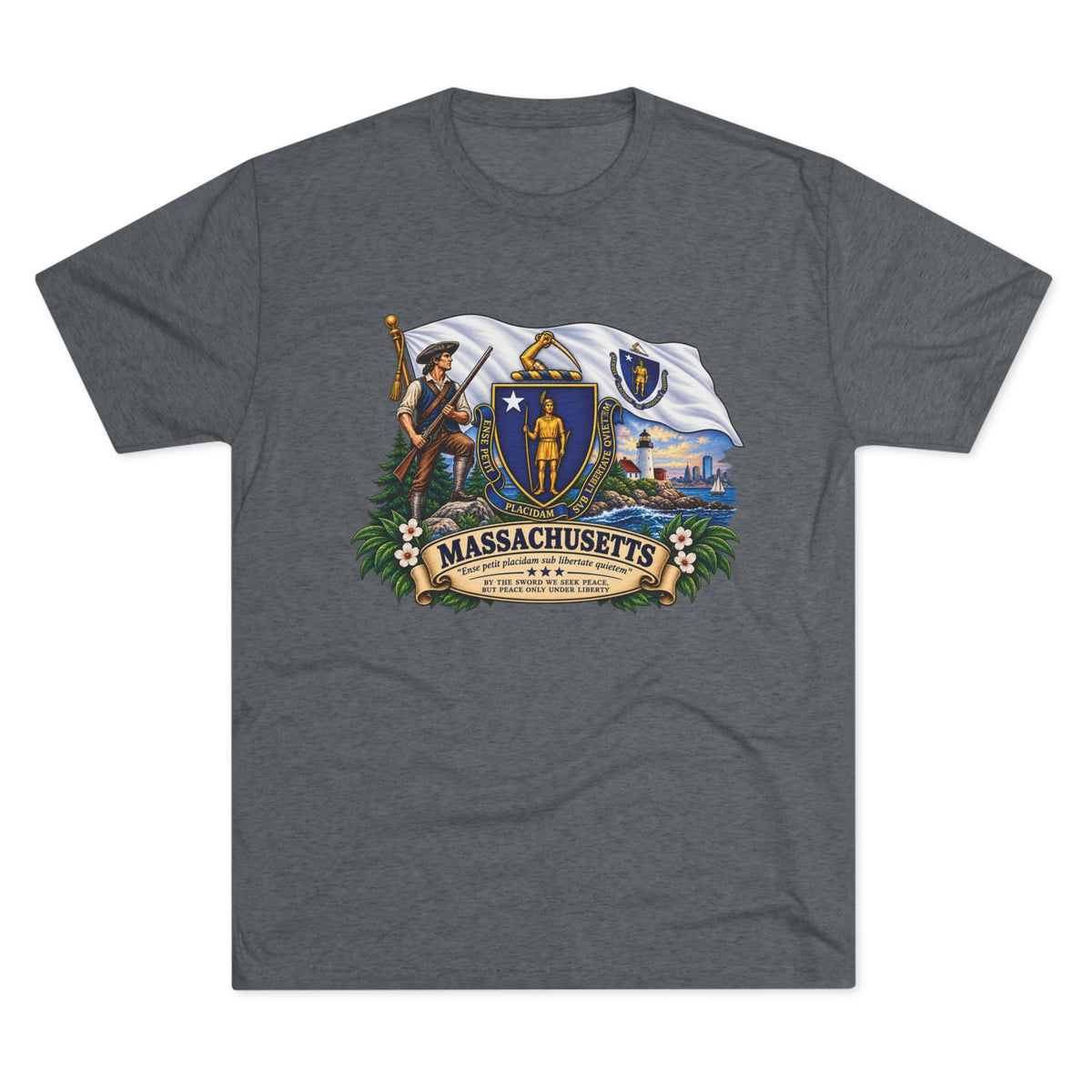 Massachusetts State Flag T‑Shirt — Vintage Coat of Arms Tee