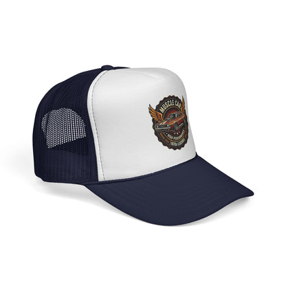 Muscle Car Emblem Trucker Cap | Vintage Hotrod Logo