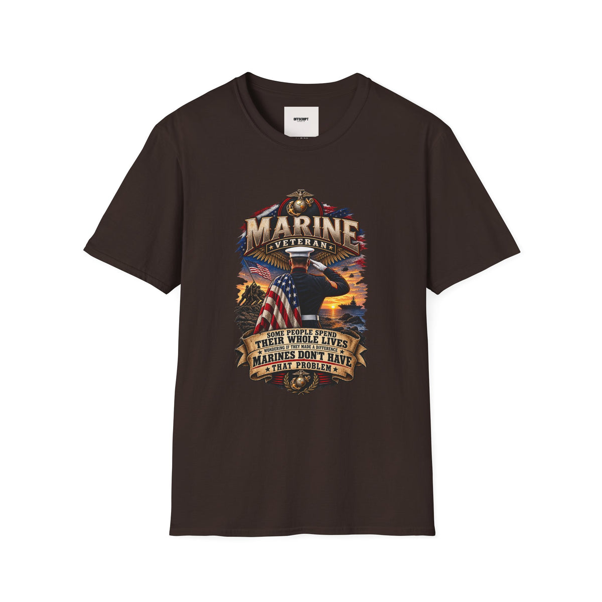 Marine Veteran T-Shirt — Proud USMC Eagle & Flag Tribute Tee