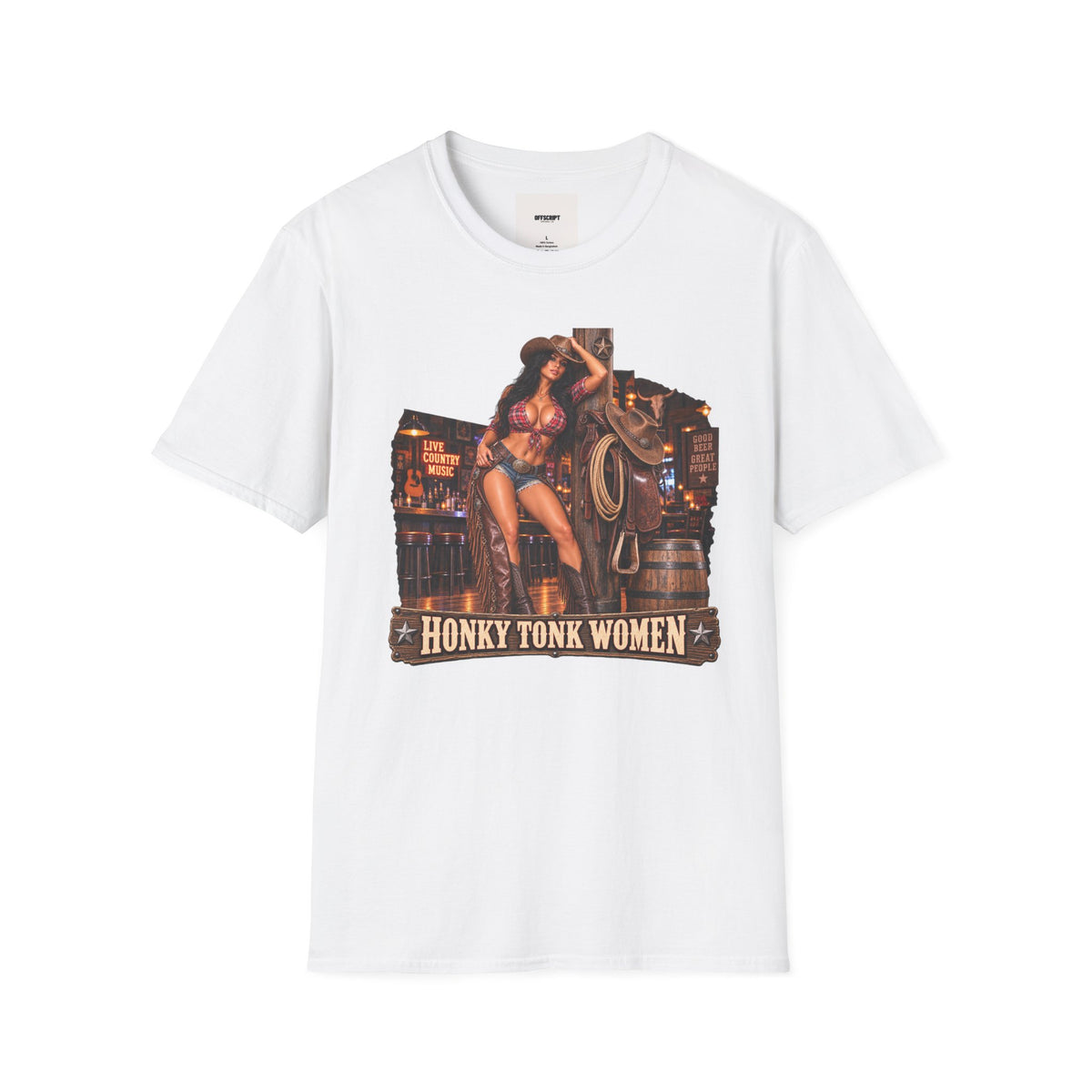 Honky Tonk Women T-Shirt — Retro Cowgirl Pinup Graphic Tee
