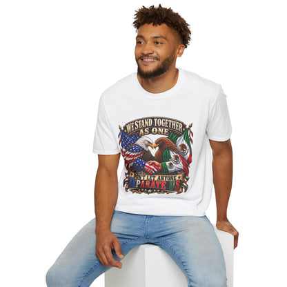 We Stand Together As One Eagle T-Shirt — USA & Mexico Unity Patriotic Tee