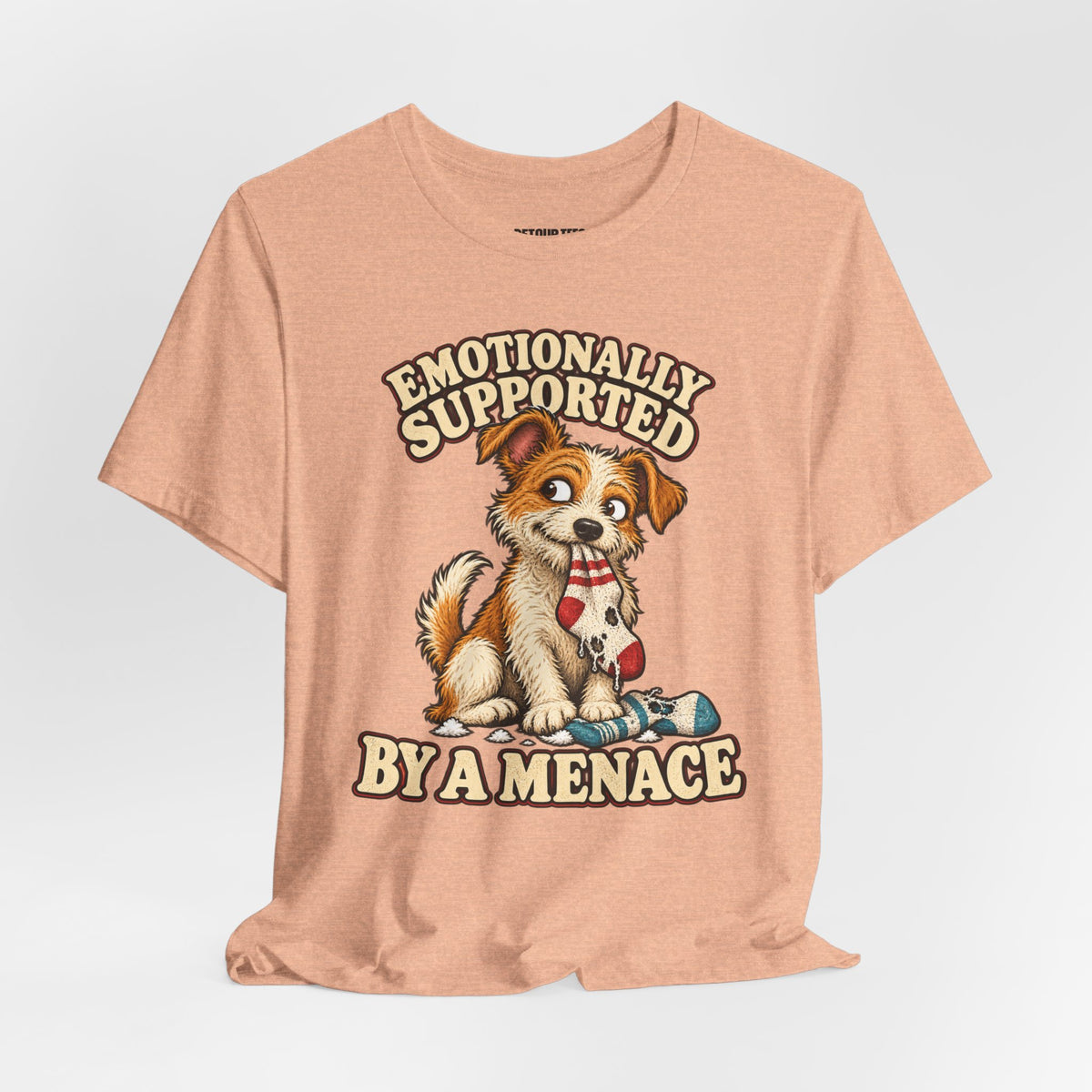 Emotionally Supported by a Menace Tee — Cute Puppy Graphic T‑Shirt