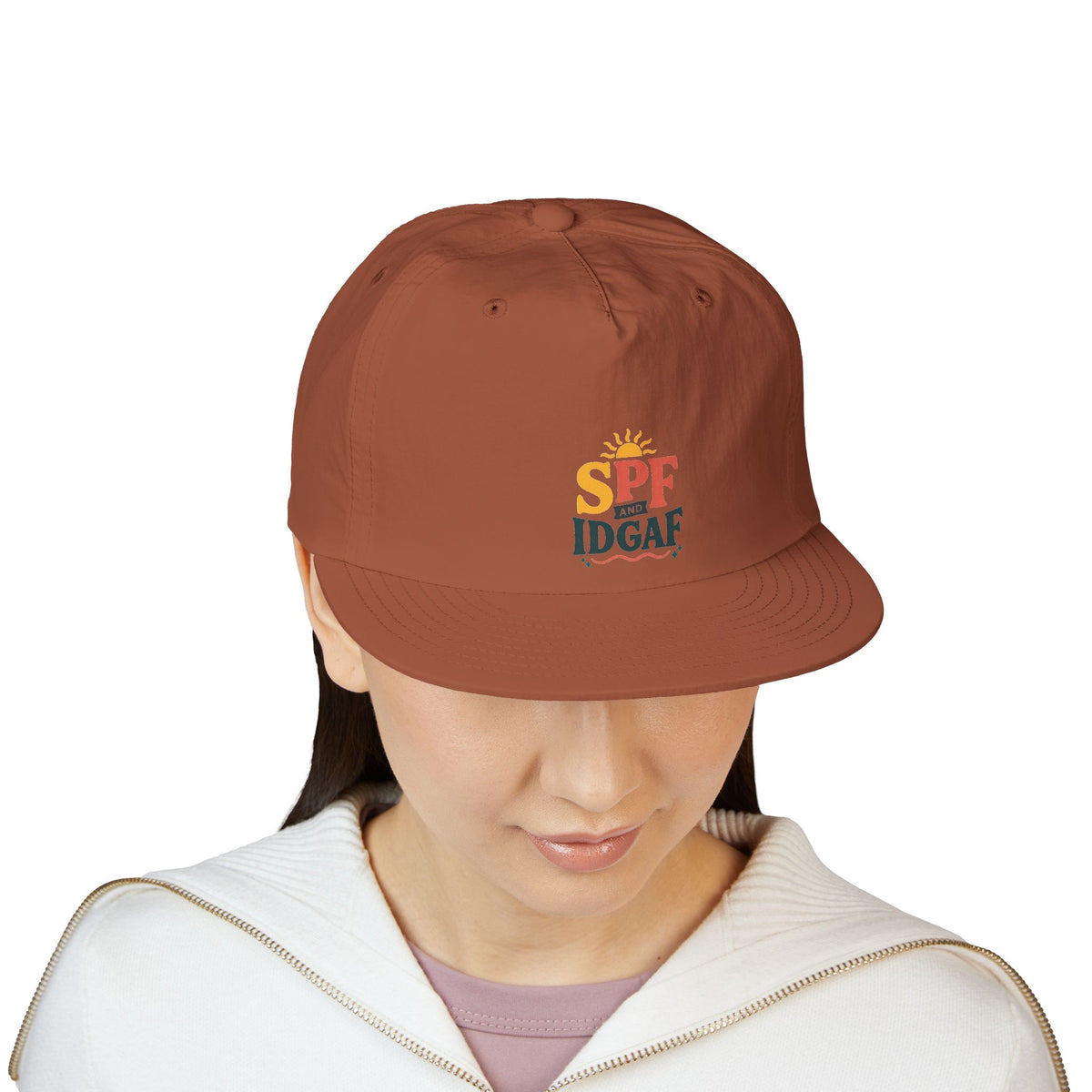 SPF IDGAF Surf Cap | Retro Sun Typography Hat