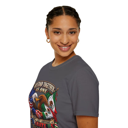 We Stand Together As One Eagle T-Shirt — USA & Mexico Unity Patriotic Tee