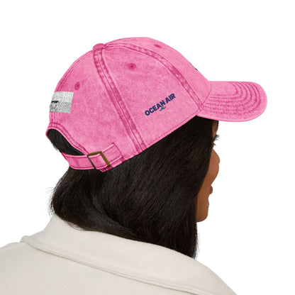 Vintage Embroidered Beach House Cap — Washed Red Dad Hat